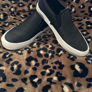 Vans Black Perforated Slip-On Shoes